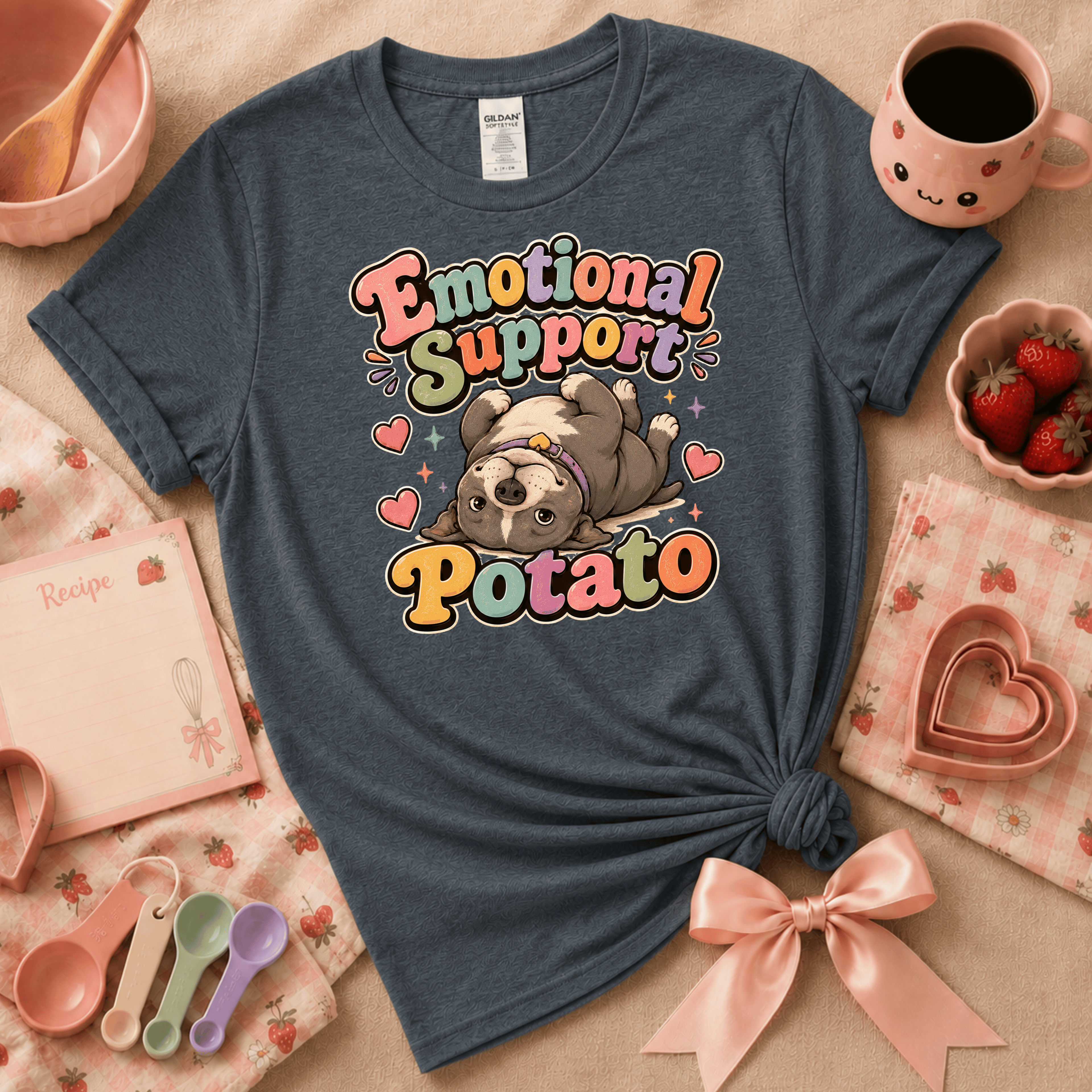 Emotional Support Potato | Cute Food Graphic T-Shirt