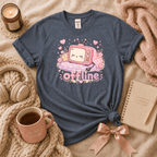 Offline introvert graphic t-shirt cozy flat lay in dark heather.