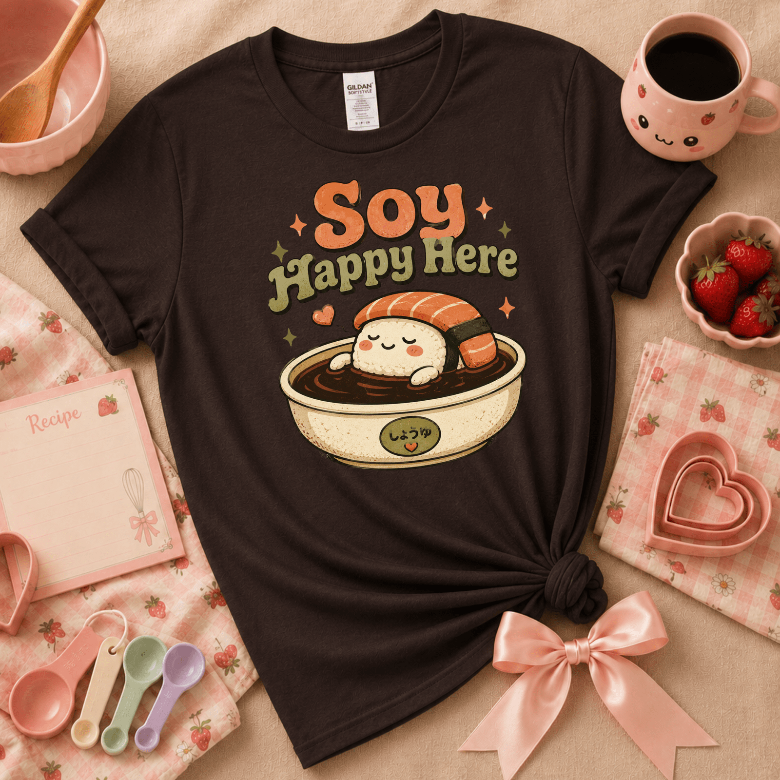 Soy Happy Here | Cute Food Graphic T-Shirt