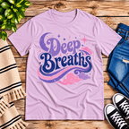 Deep Breaths Premium T-Shirt in lilac, flat lay