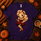 Devilish Daisy Premium T-Shirt in team purple, flat lay