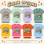 Did Someone Say Coffee Premium T-Shirt color chart: Athletic Heather, Baby Blue, Burnt Orange, Charity Pink, Gold, Heather Sea Green, Lilac, Mint