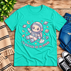 Floating In Space Premium T-Shirt in heather sea green, flat lay