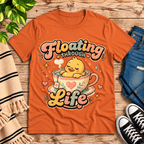 Floating Through Life Premium T-Shirt in burnt orange, flat lay
