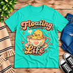 Floating Through Life Premium T-Shirt in heather sea green, flat lay