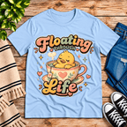 Floating Through Life Premium T-Shirt in baby blue, flat lay
