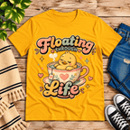 Floating Through Life Premium T-Shirt in gold, flat lay