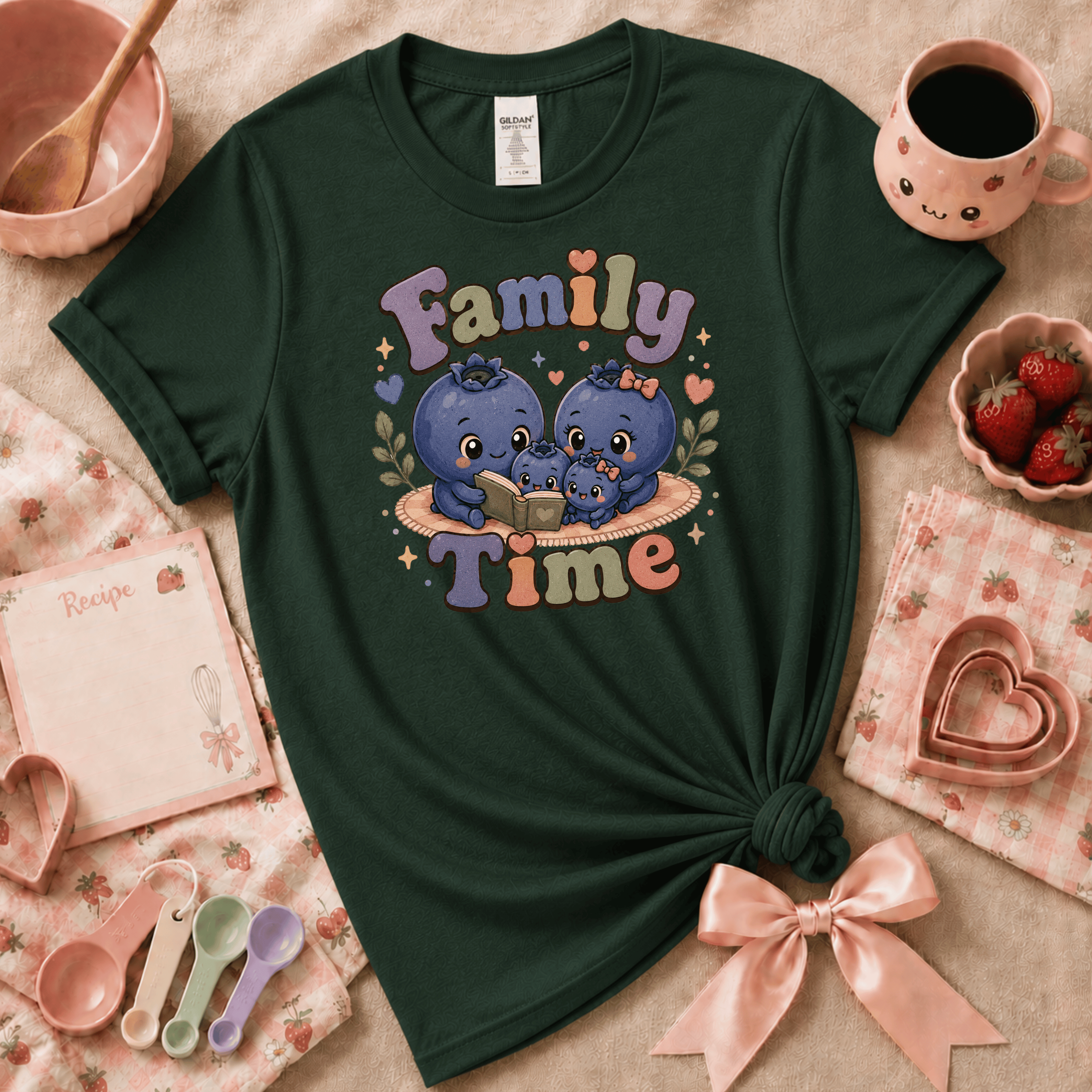 Family Time | Cute Food Graphic T-Shirt