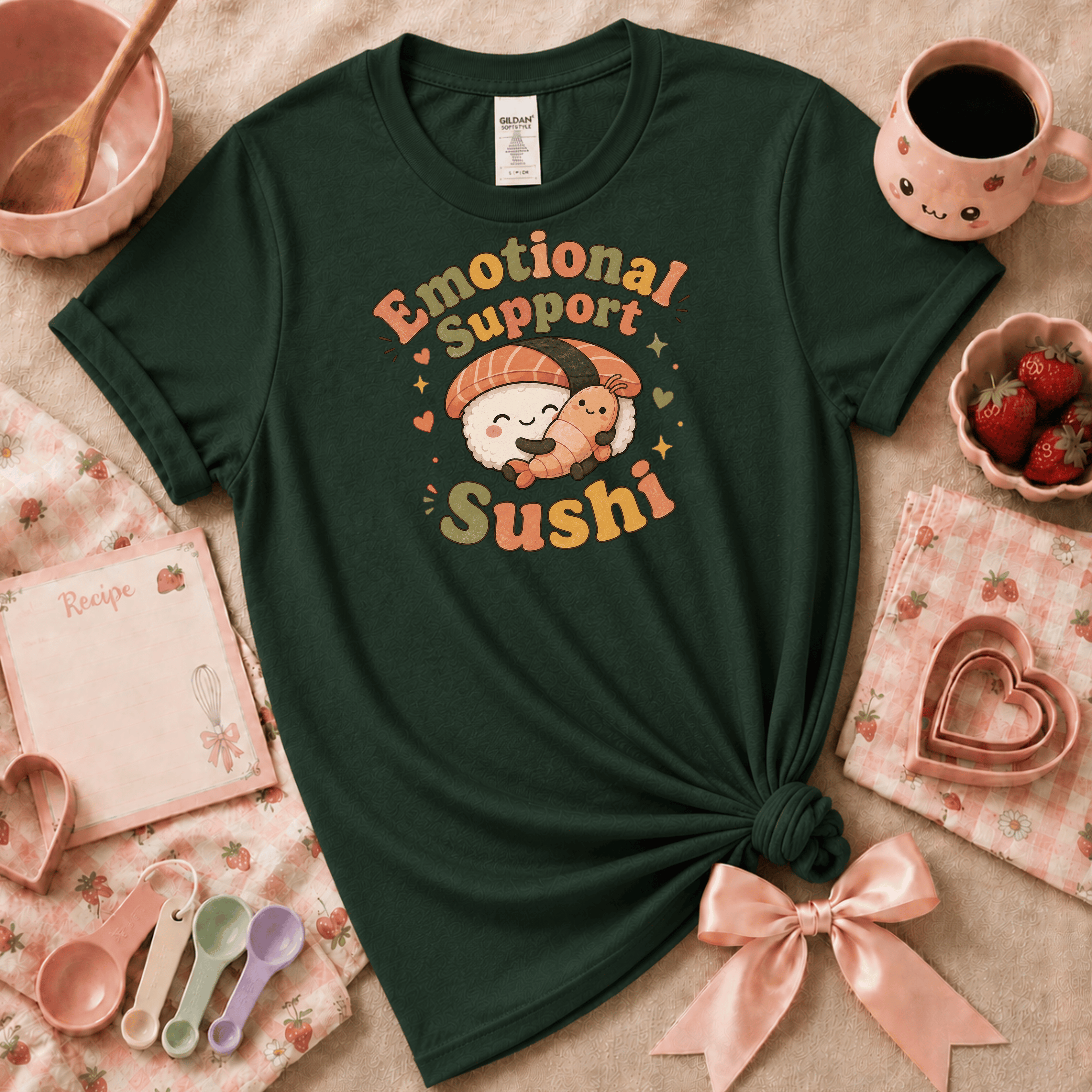 Emotional Support Sushi | Cute Food Graphic T-Shirt