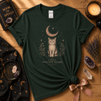 Observed Enough cute animal graphic t-shirt displayed in a cozy flat lay in forest green.