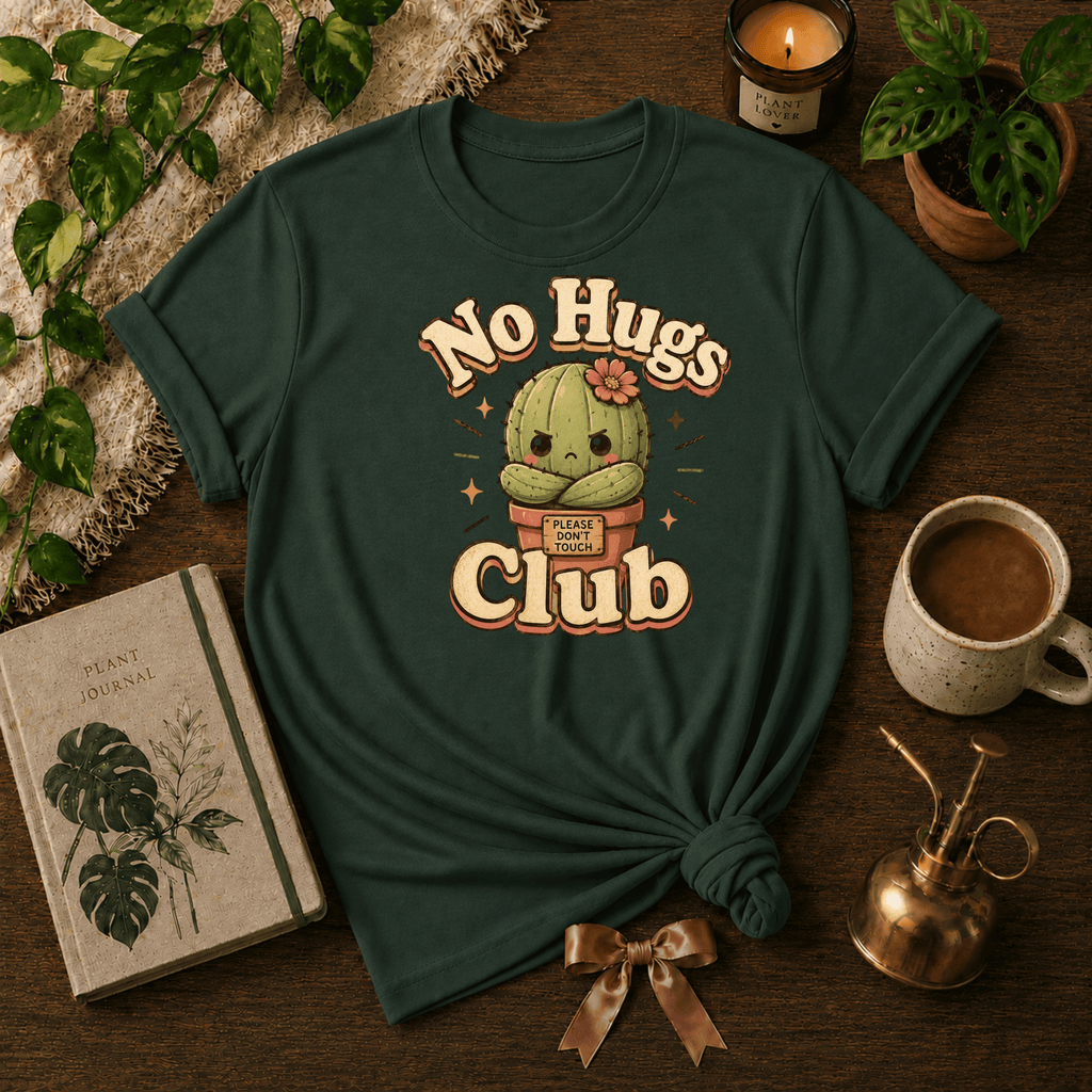 No Hugs Club | Plant Lover Graphic T-Shirt