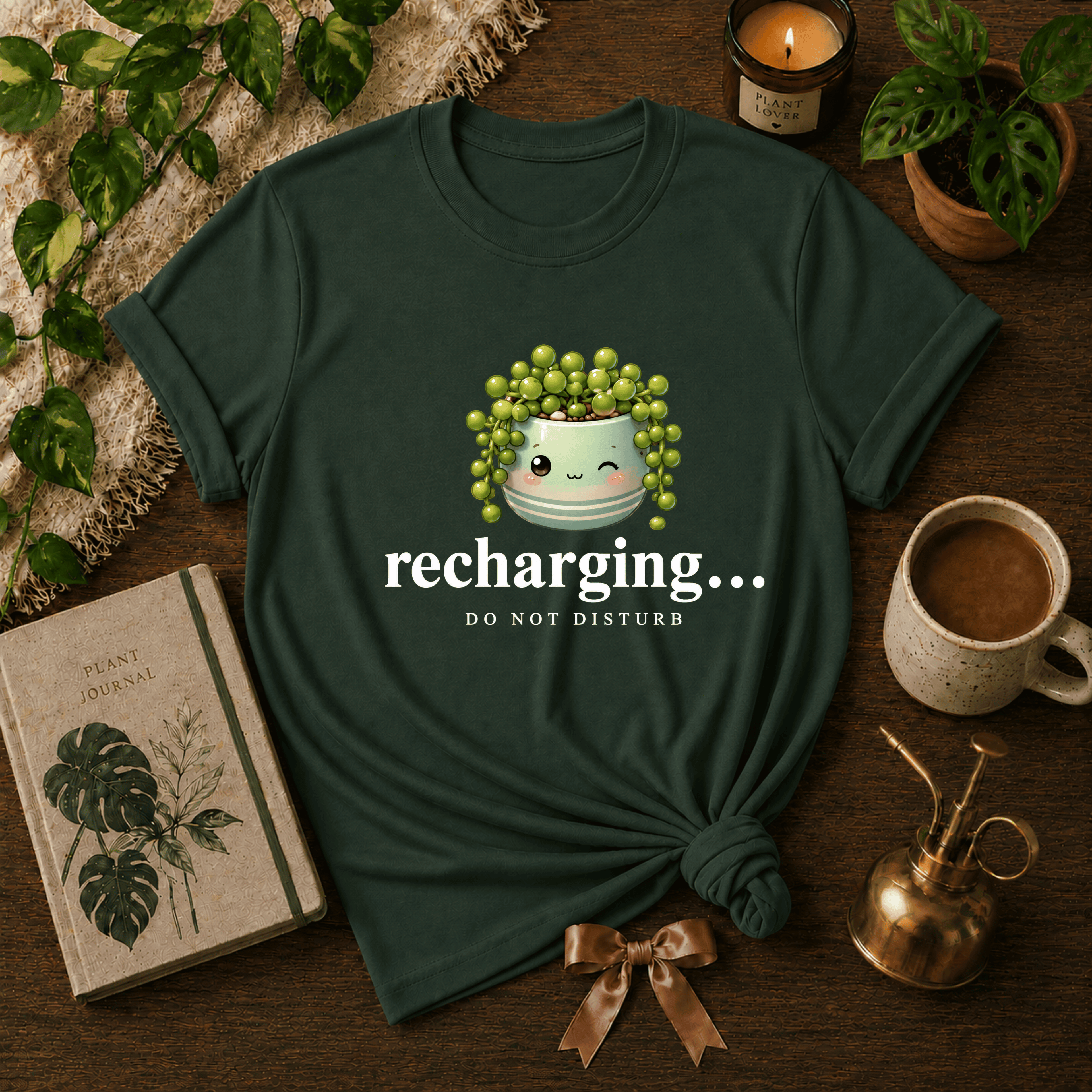 Recharging Succulent | Plant Lover Graphic T-Shirt