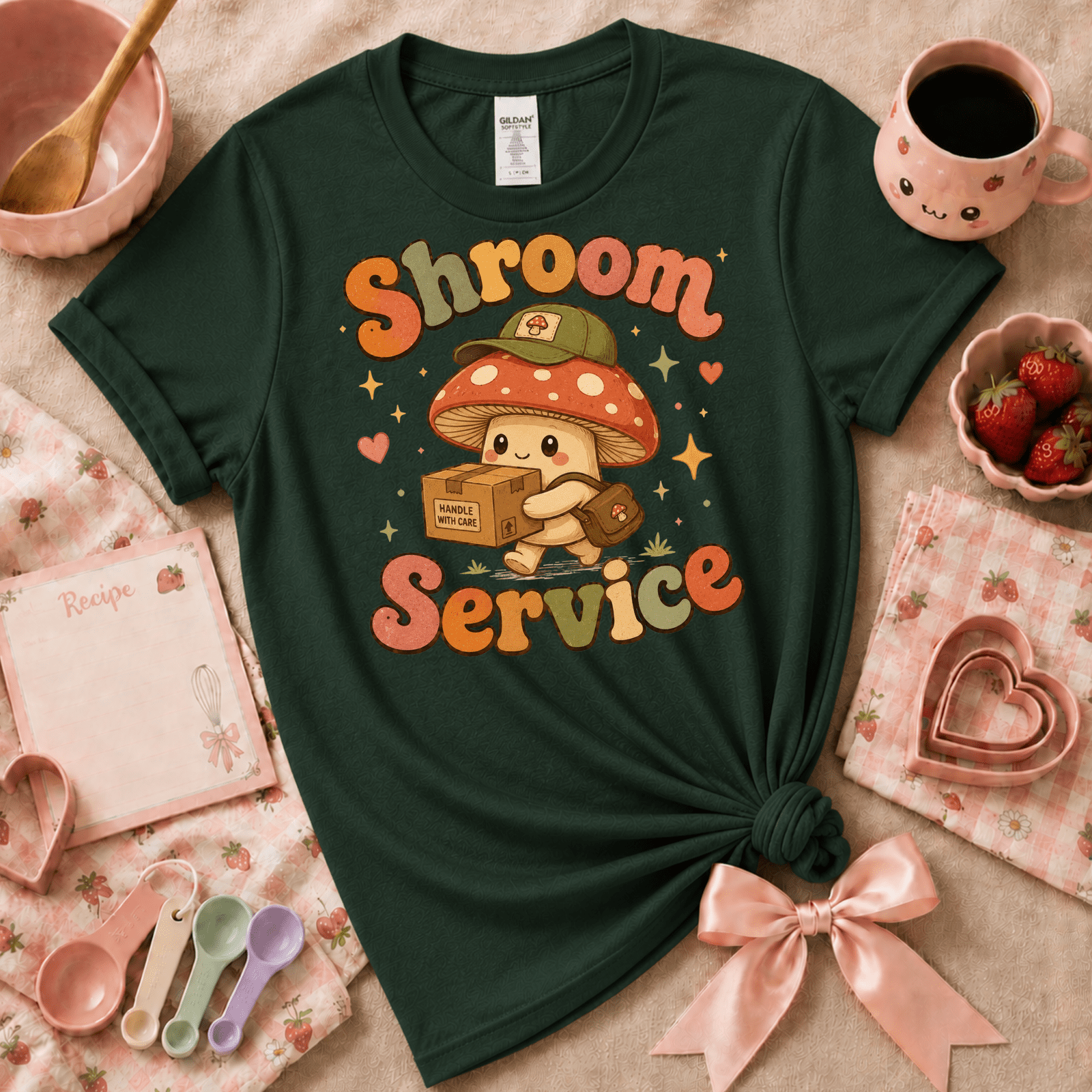 Shroom Service | Cute Food Graphic T-Shirt