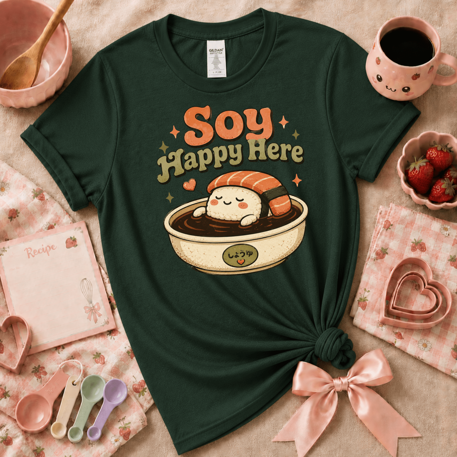 Soy Happy Here | Cute Food Graphic T-Shirt