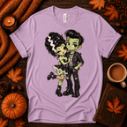 Frankie & Frannie Premium T-Shirt in lilac, flat lay with fall props