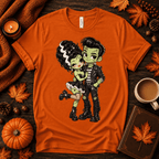 Frankie & Frannie Premium T-Shirt in burnt orange, flat lay with fall props
