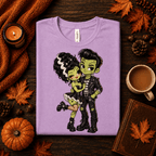 Frankie & Frannie Premium T-Shirt in lilac, folded close-up with fall props