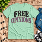Free Opinions Premium T-Shirt in mint, flat lay