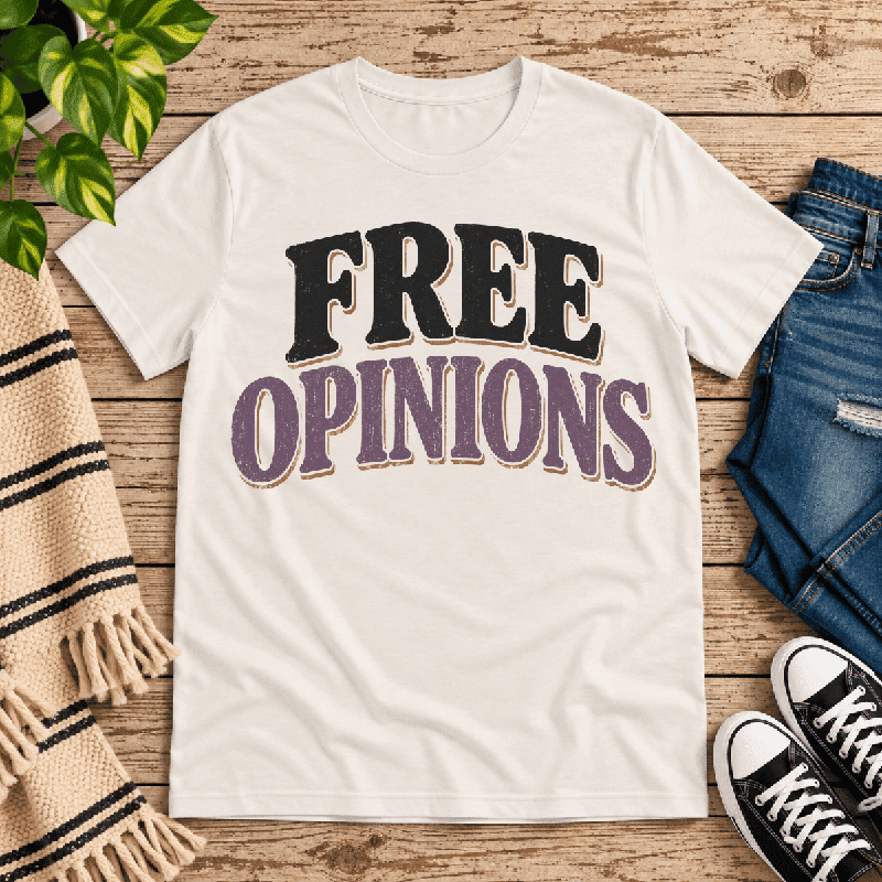 Free Opinions Premium T-Shirt in vintage white, flat lay