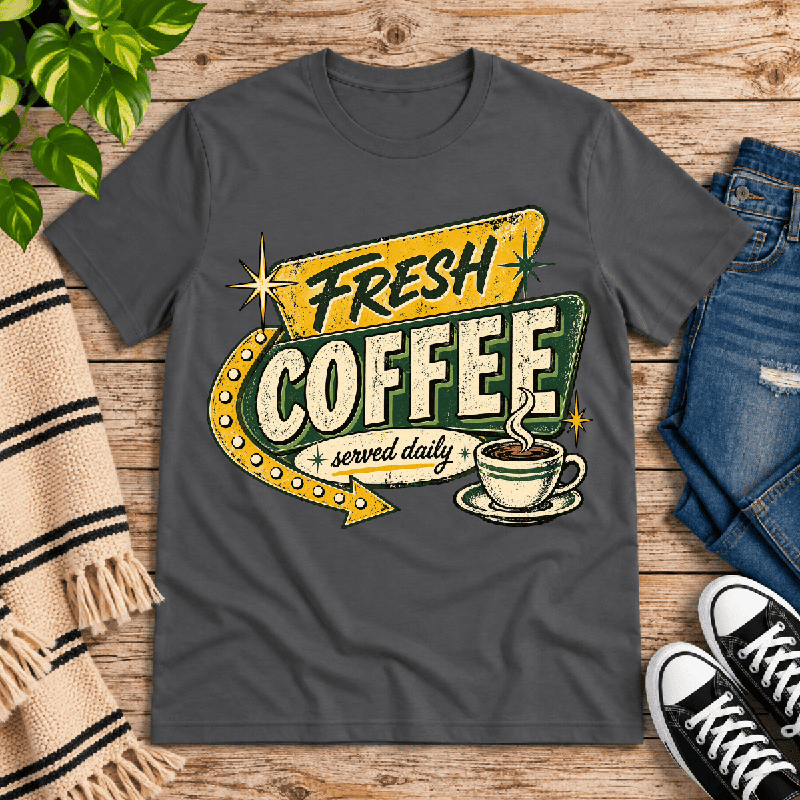 Fresh Coffee Premium T-Shirt in asphalt gray, flat lay