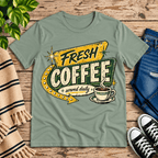 Fresh Coffee Premium T-Shirt in sage, flat lay