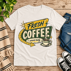 Fresh Coffee Premium T-Shirt in vintage white, flat lay