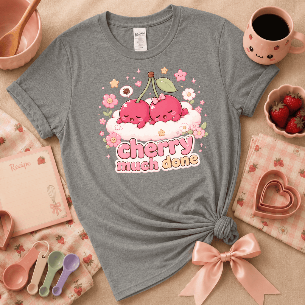 Cherry Much Done | Cute Food Graphic T-Shirt