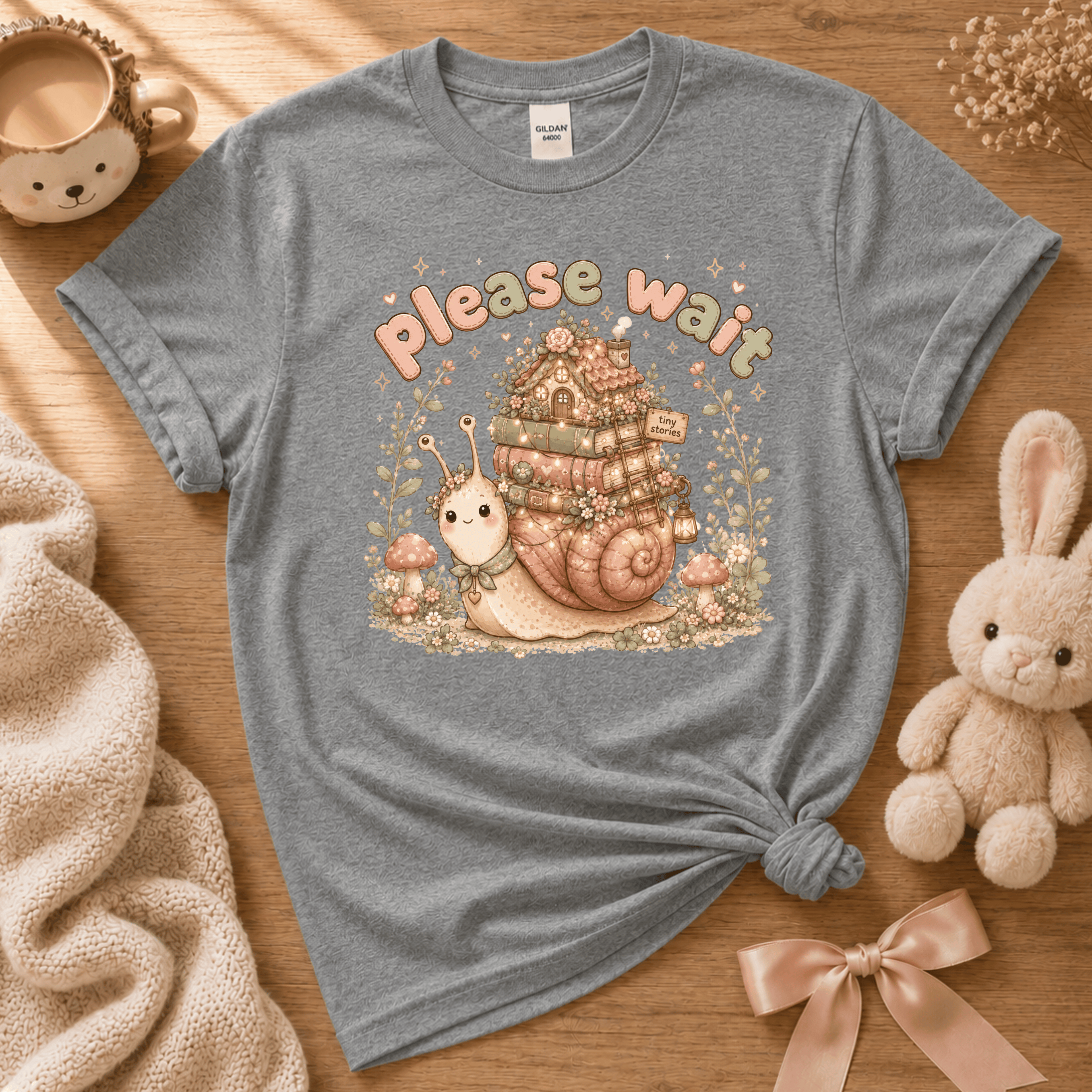 Please Wait Snail | Cute Animal Graphic T-Shirt