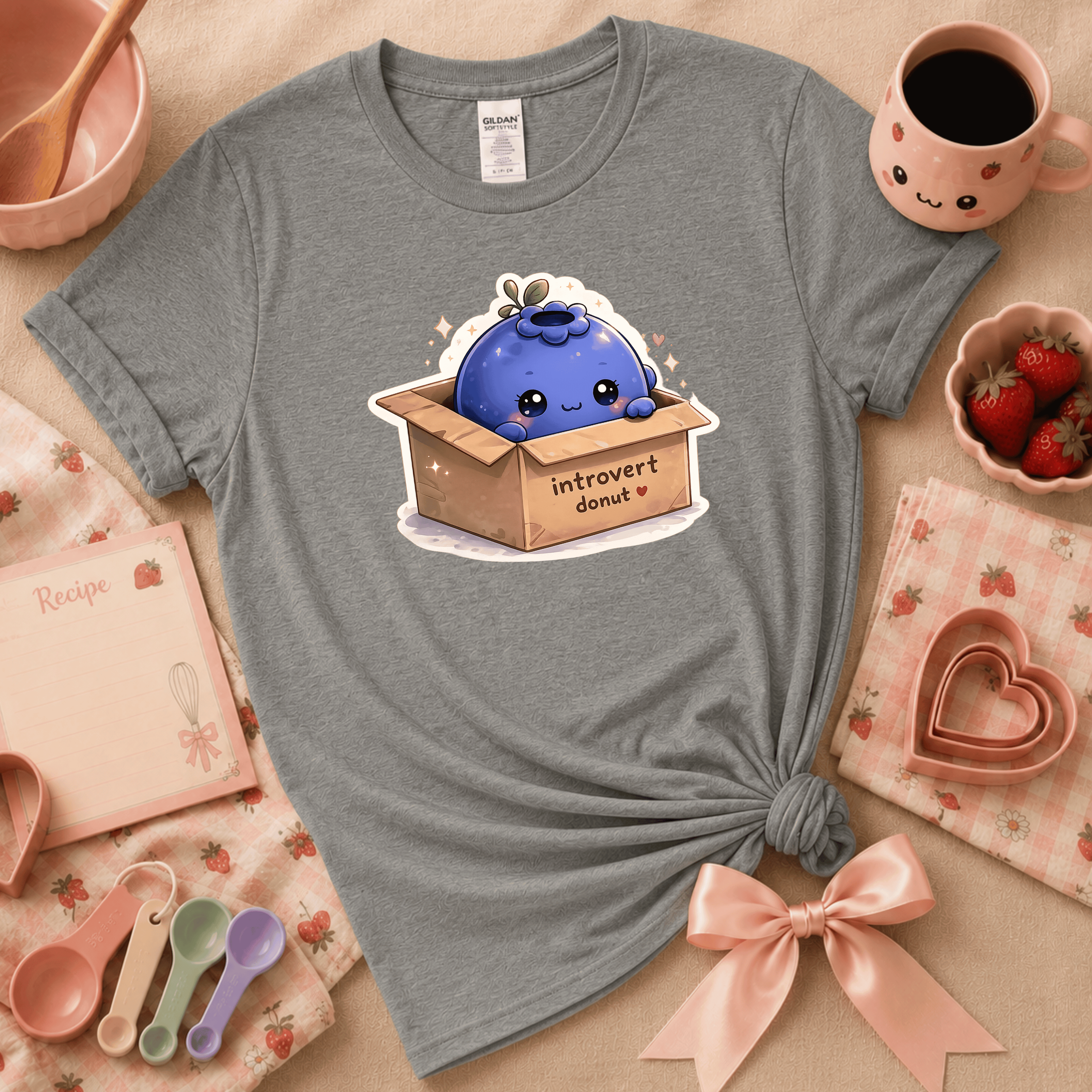Blueberry Box | Cute Food Graphic T-Shirt
