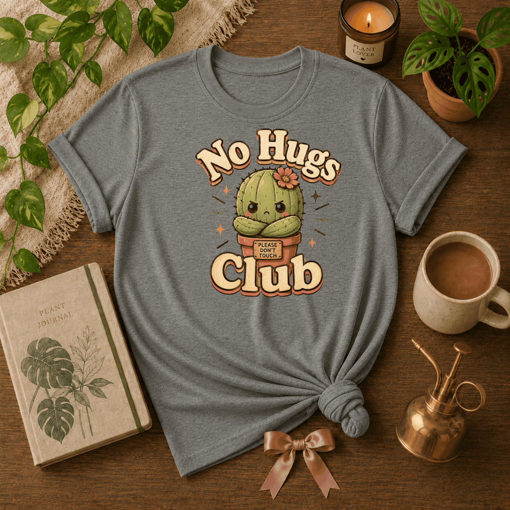 No Hugs Club | Plant Lover Graphic T-Shirt
