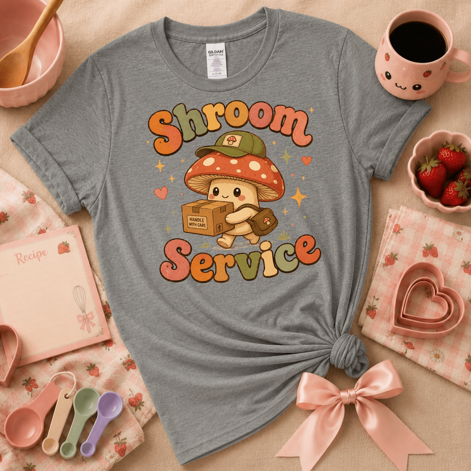 Shroom Service | Cute Food Graphic T-Shirt