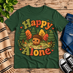 Happy Alone Premium T-Shirt in evergreen, flat lay