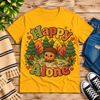 Happy Alone Premium T-Shirt in gold, flat lay