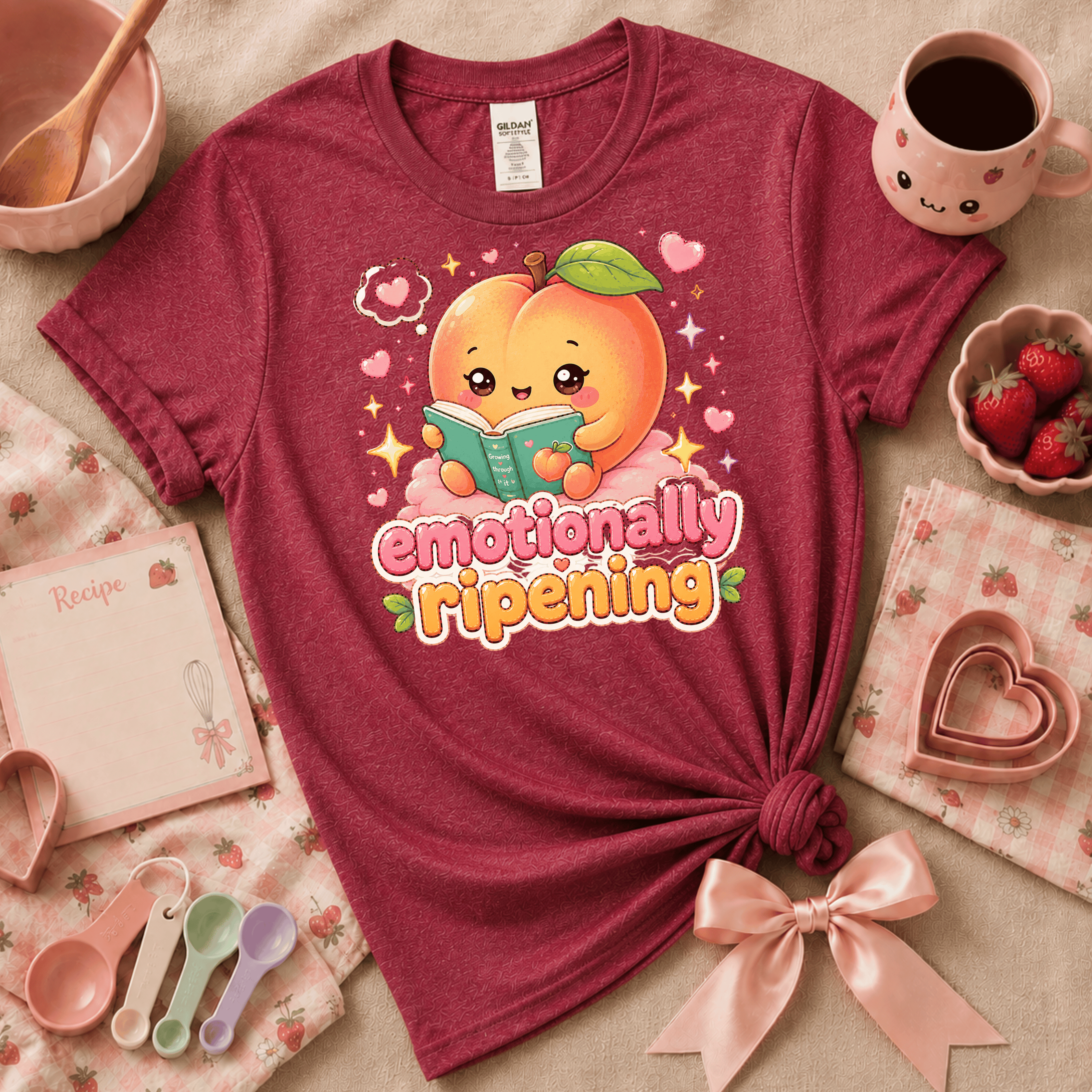 Peach Ripening | Cute Food Graphic T-Shirt