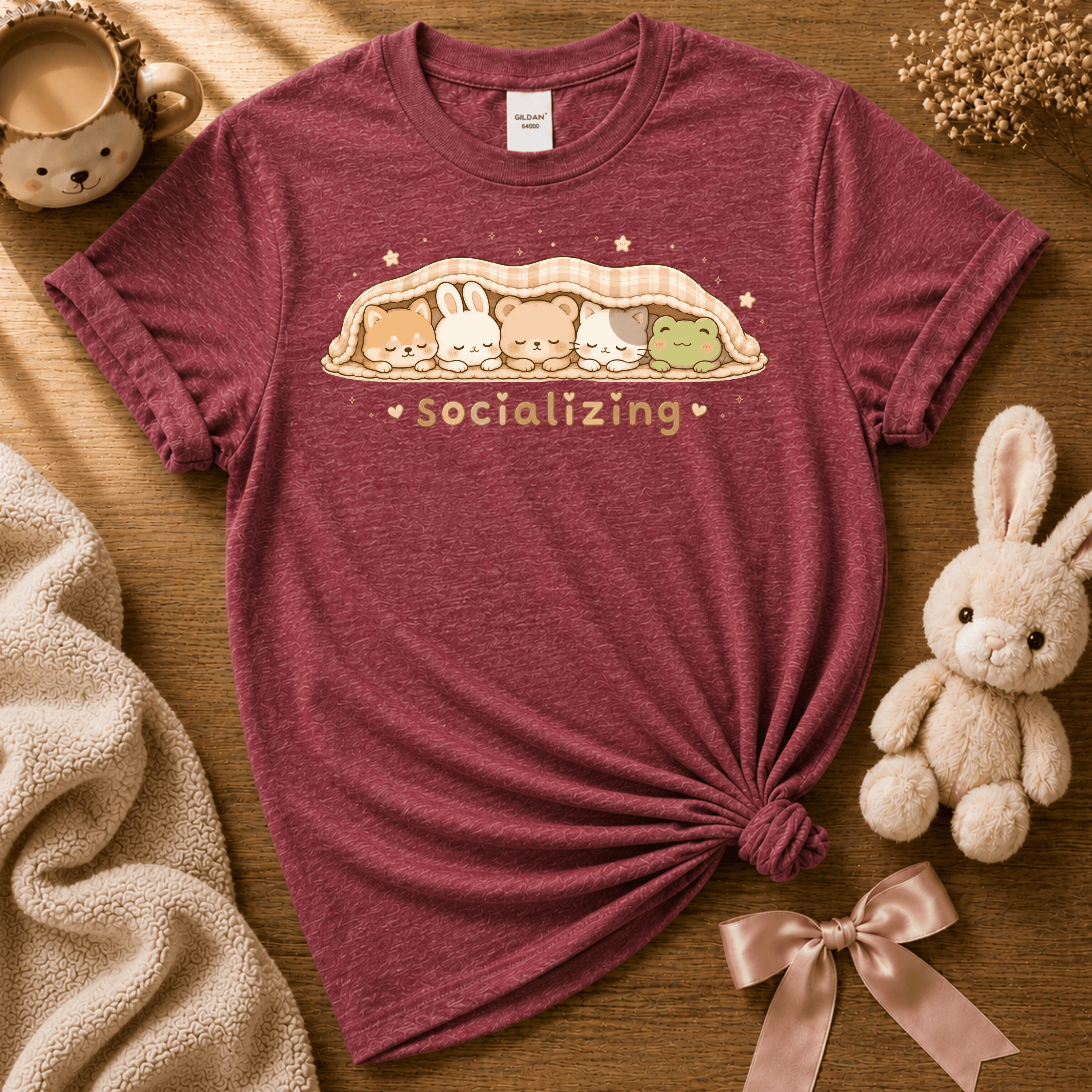 Socializing Animals | Cute Animal Graphic T-Shirt