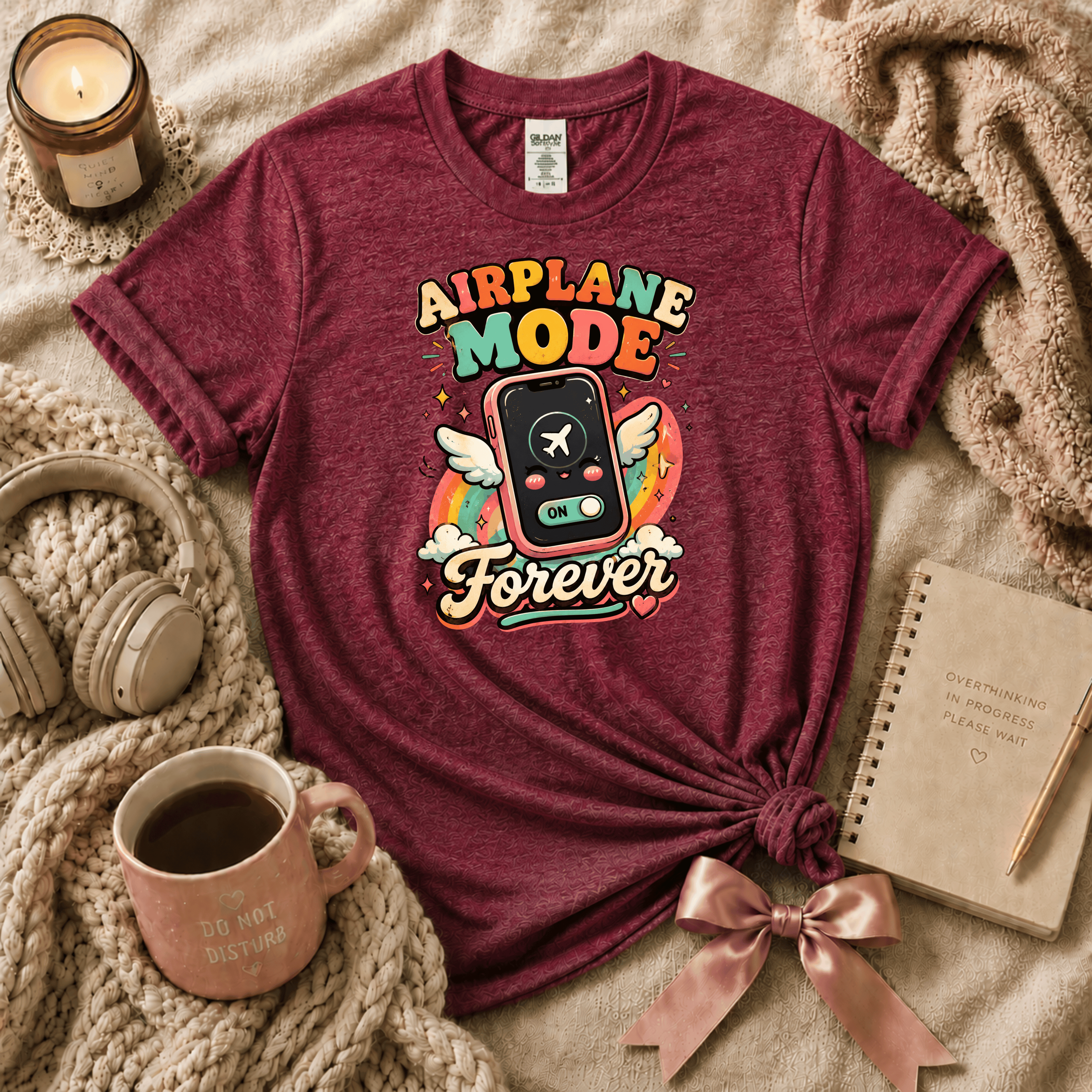 Airplane Mode Forever | Funny Introvert Graphic T-Shirt