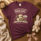 I survived cute animal graphic t-shirt cozy flat lay in heather maroon.