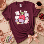 Overwhelmed Cherry | Cute Food Graphic T-Shirt
