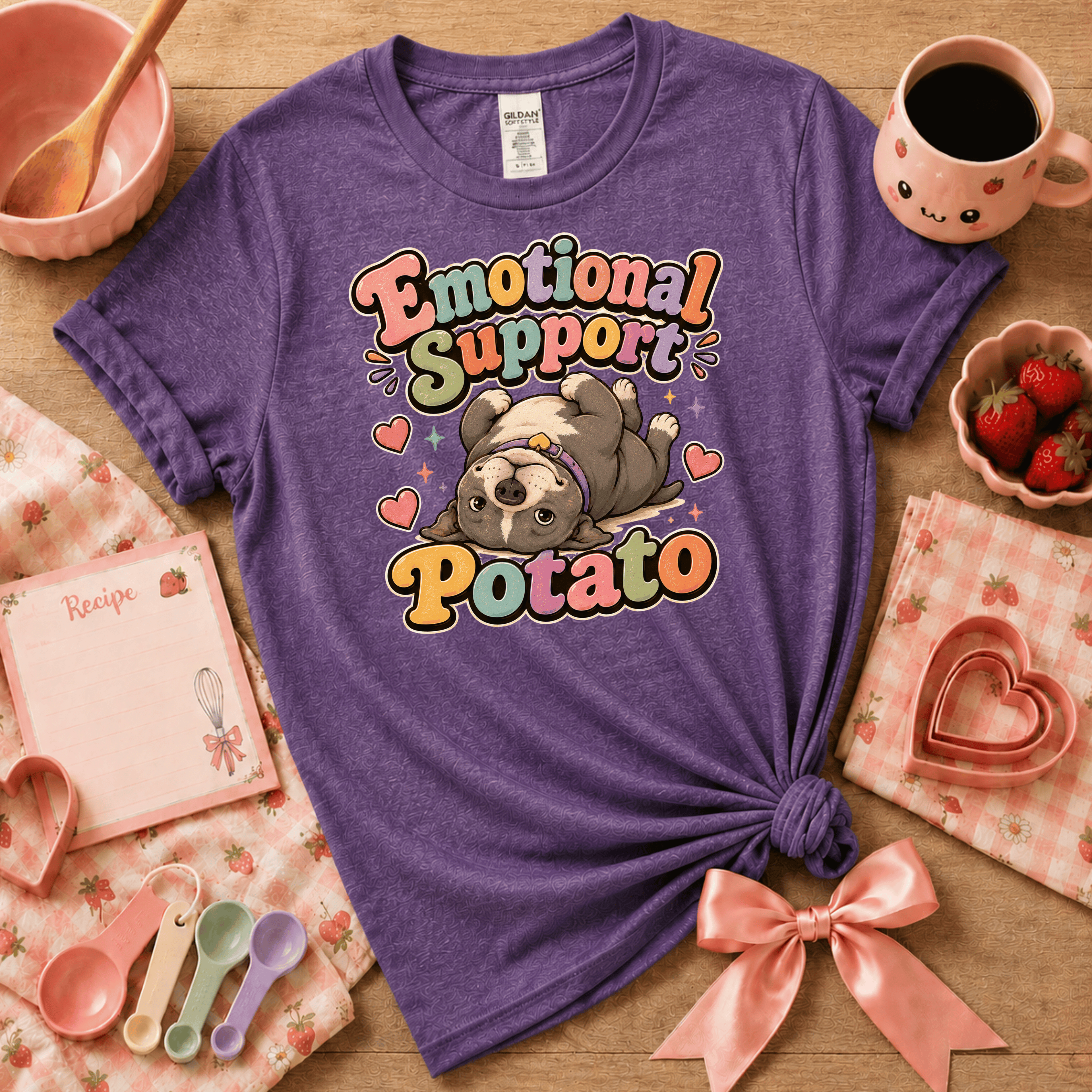 Emotional Support Potato | Cute Food Graphic T-Shirt