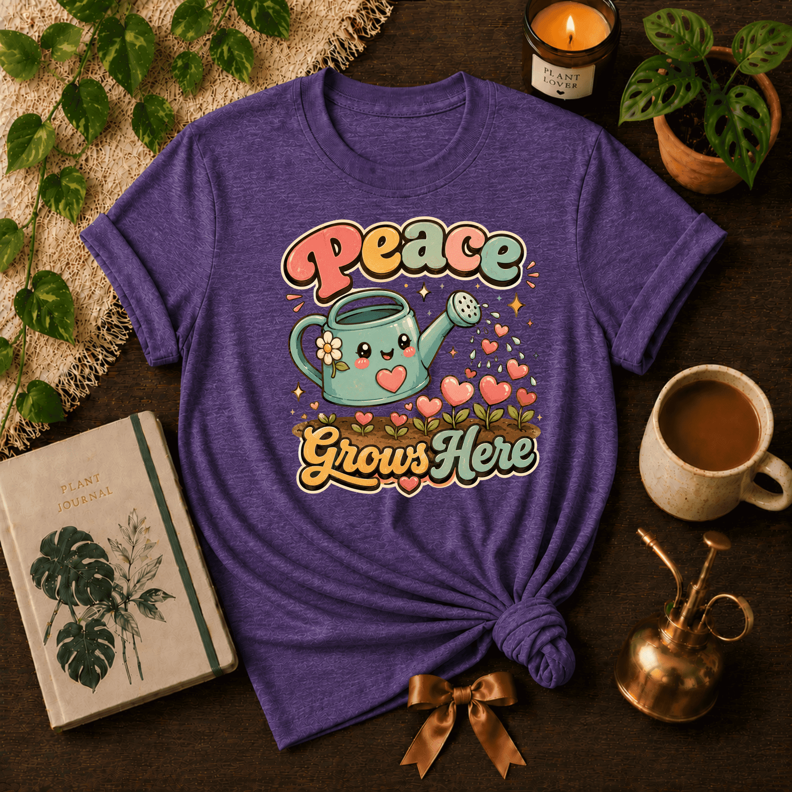 Peace Grows Here | Plant Lover Graphic T-Shirt