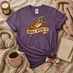 Roll With It Skateboard | Cute Food Graphic T-Shirt