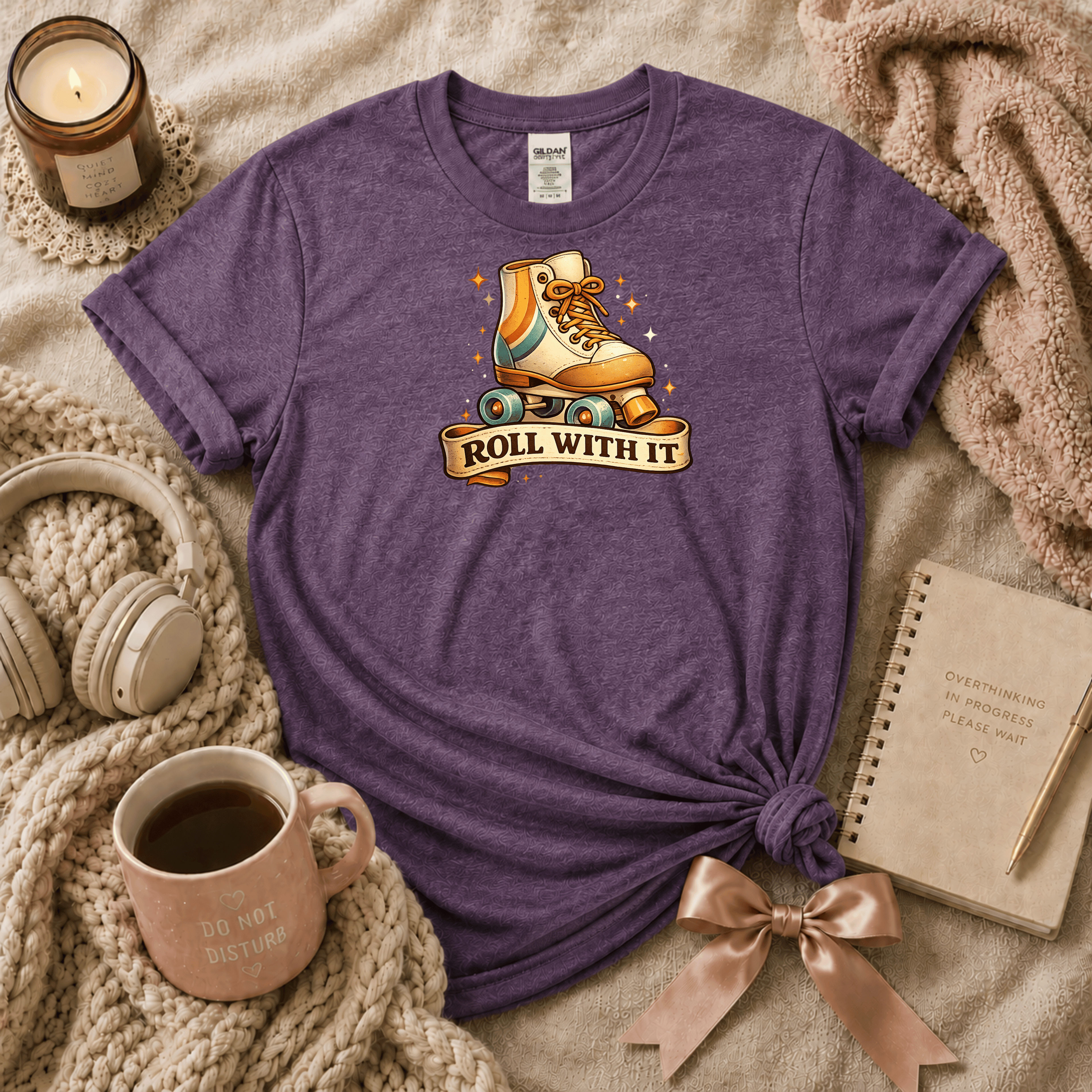 Roll With It Roller-skate | Cute Food Graphic T-Shirt
