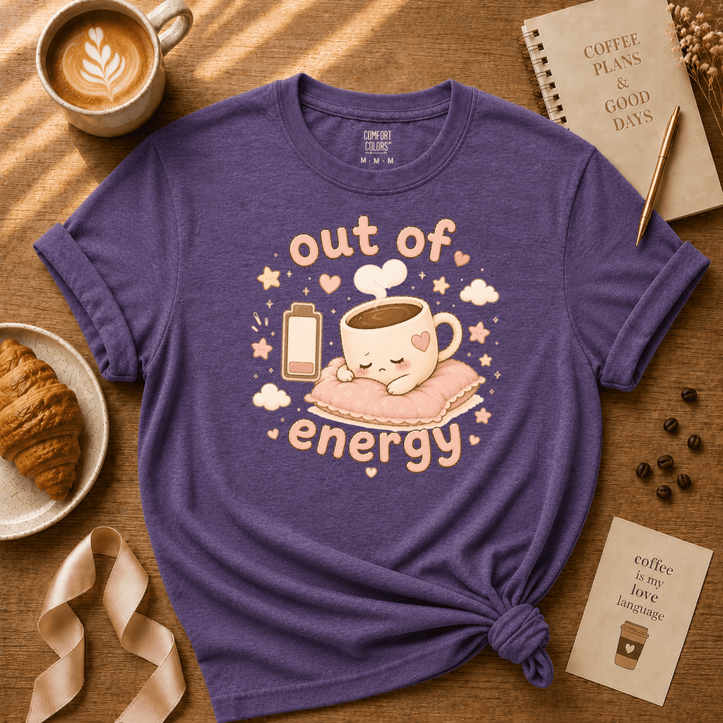 Out Of Energy | Funny Introvert Graphic T-Shirt