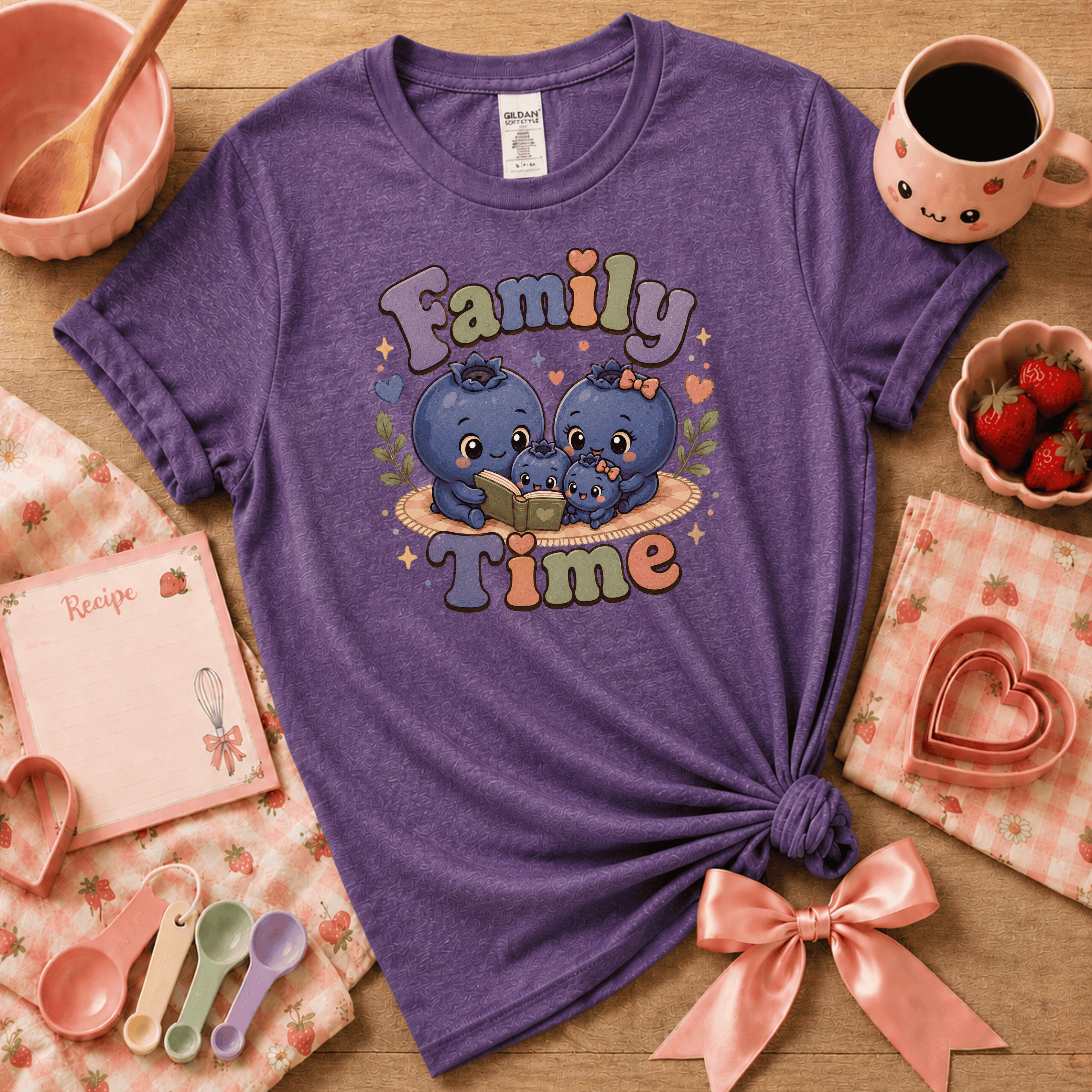 Family Time | Cute Food Graphic T-Shirt