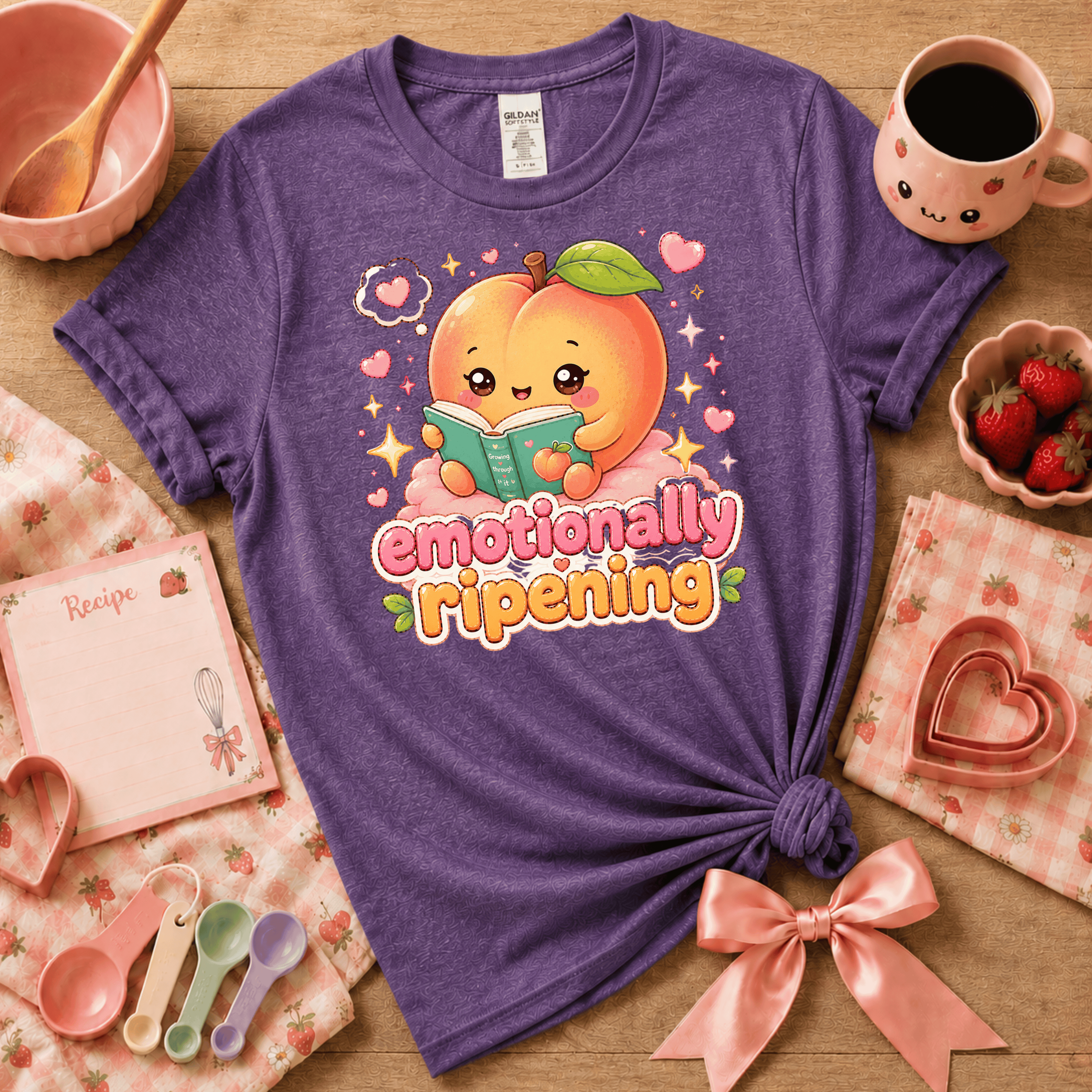Peach Ripening | Cute Food Graphic T-Shirt