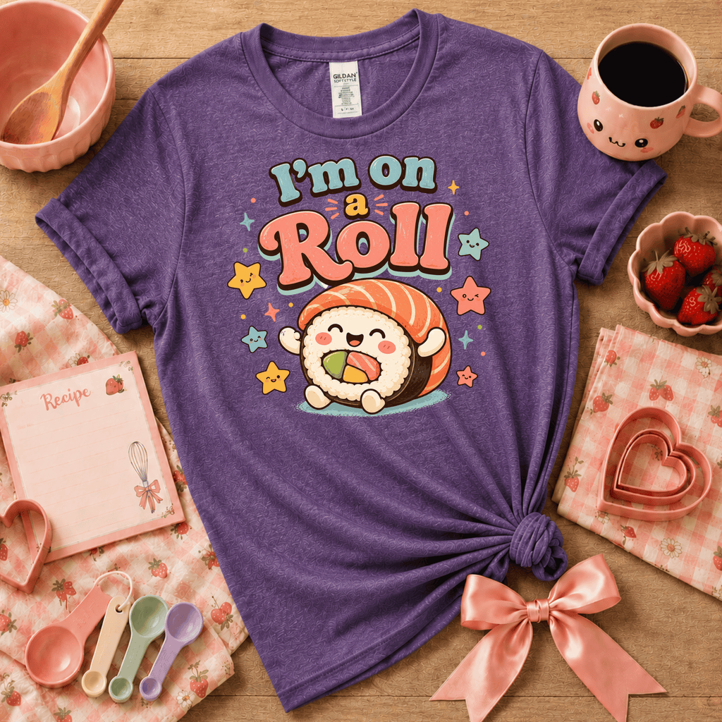 I'm On A Roll | Cute Food Graphic T-Shirt