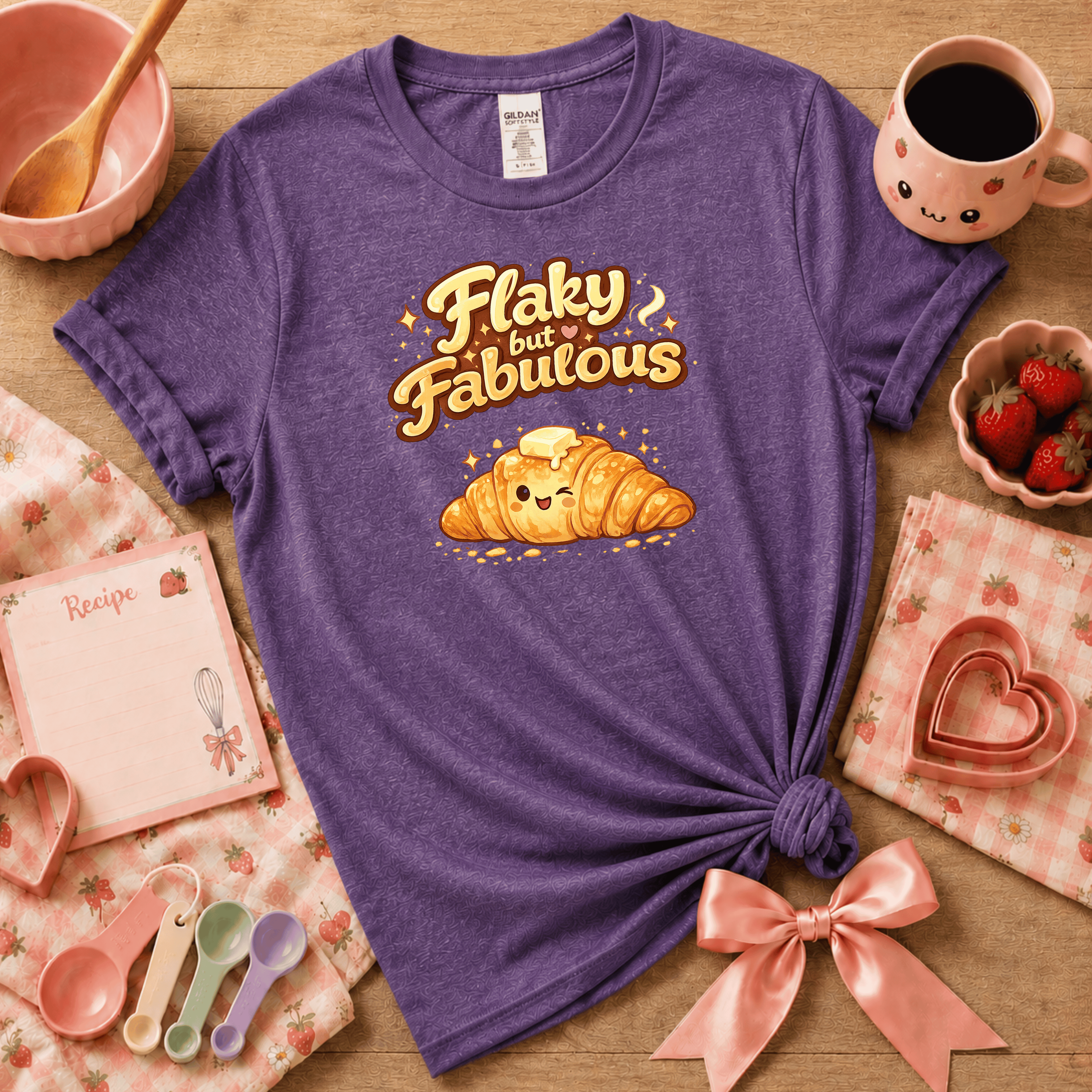 Flaky But Fabulous | Cute Food Graphic T-Shirt