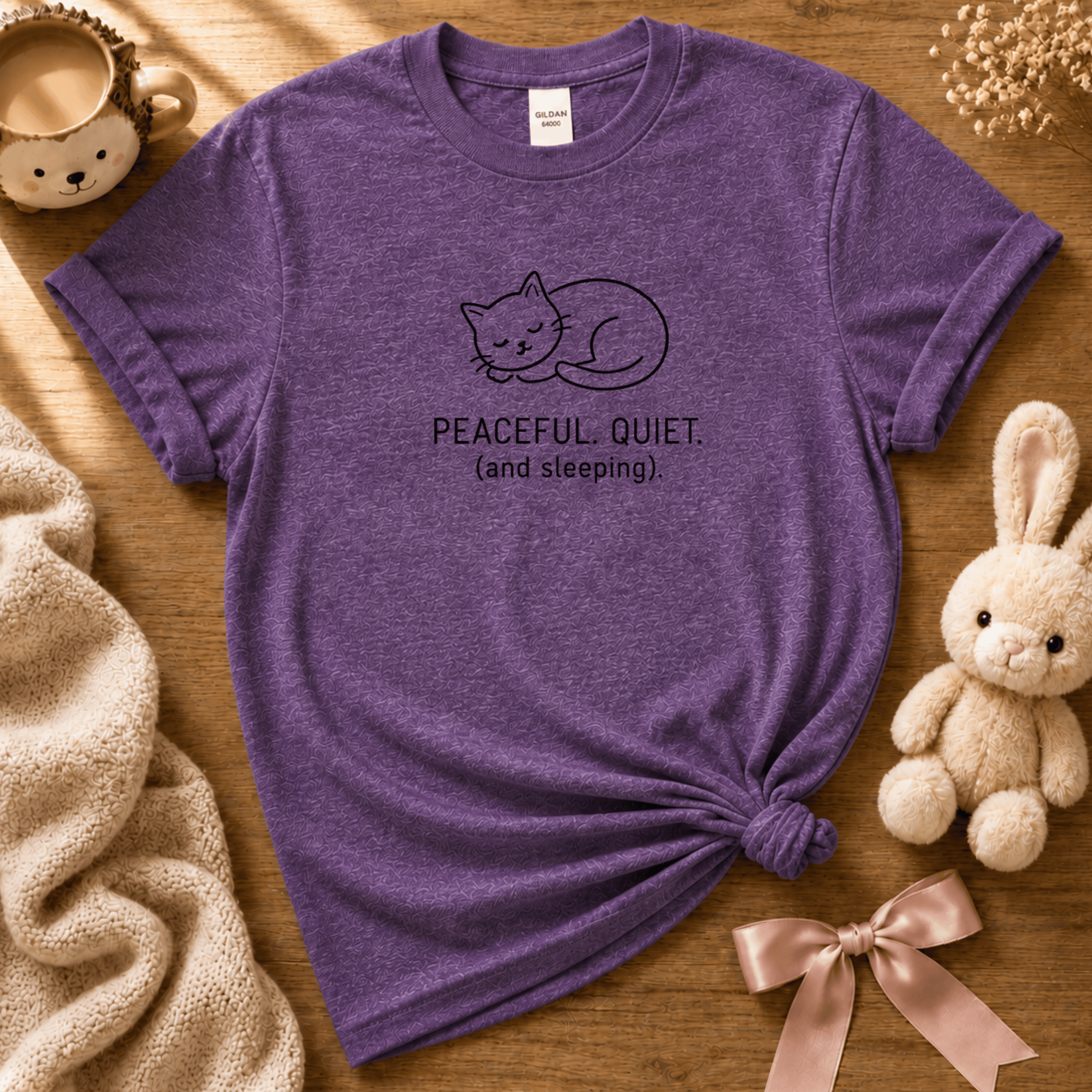 Peaceful, Quiet | Cute Animal Graphic T-Shirt
