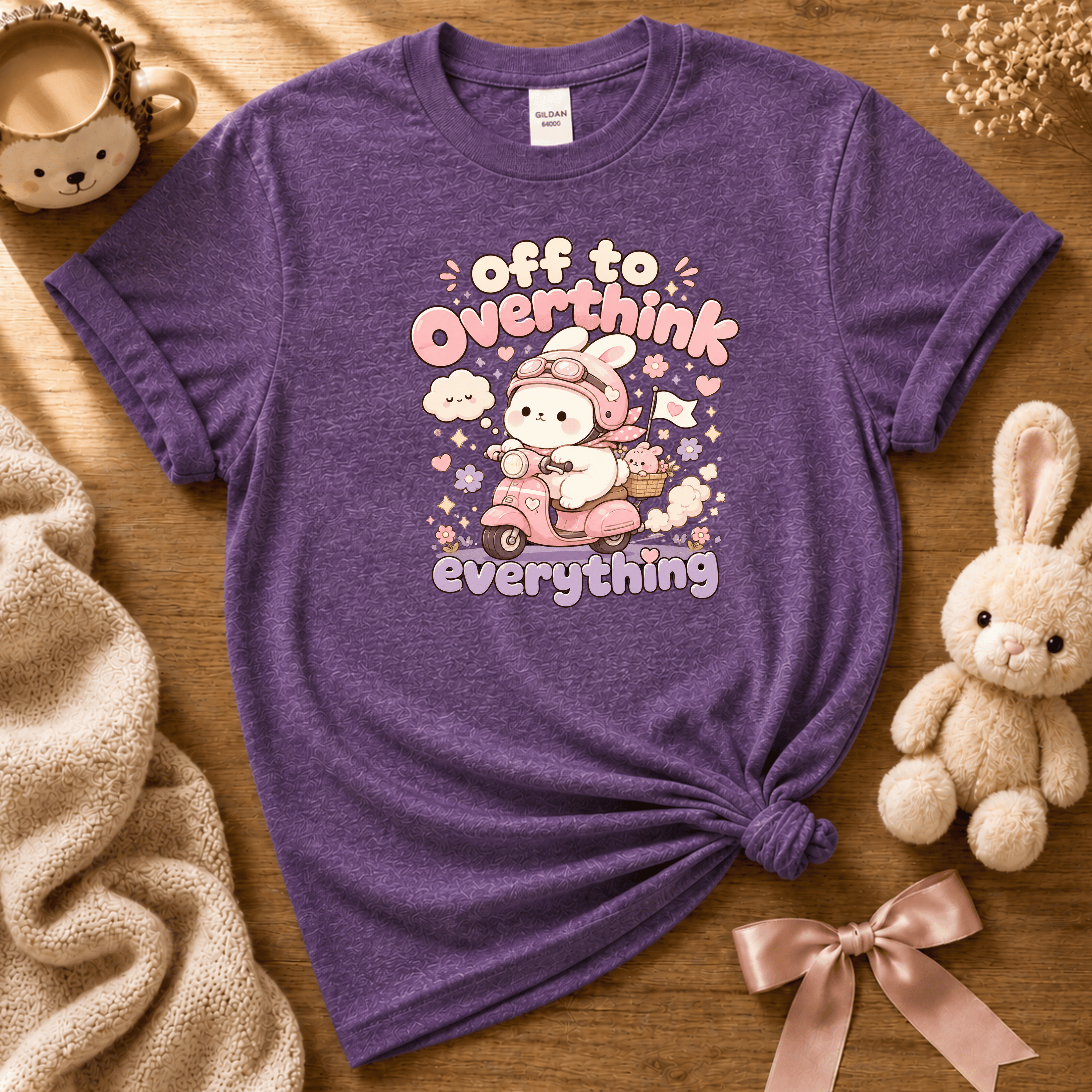 Overthink Bunny | Cute Animal Graphic T-Shirt