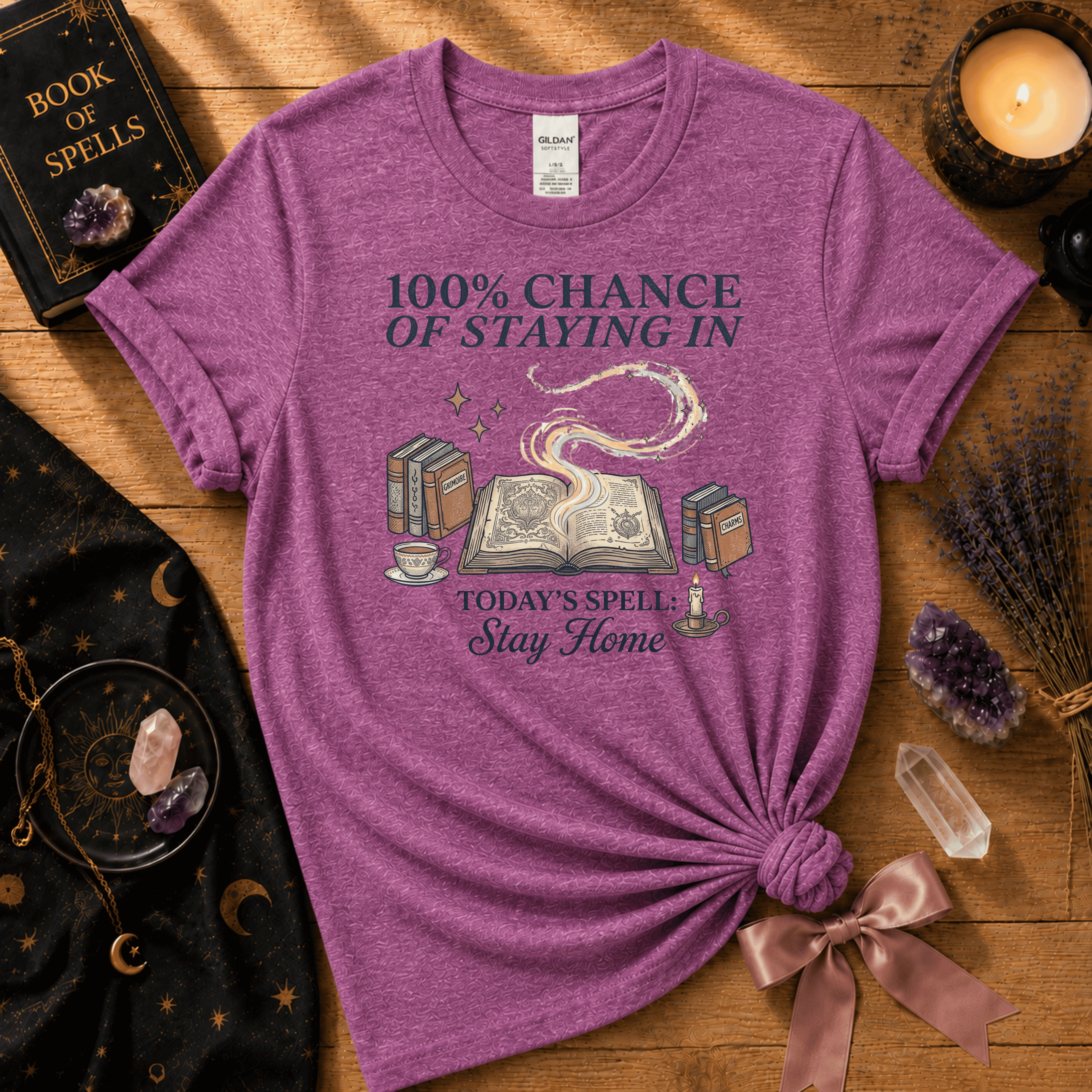 100% Chance Of Staying Home | Celestial Graphic T-Shirt